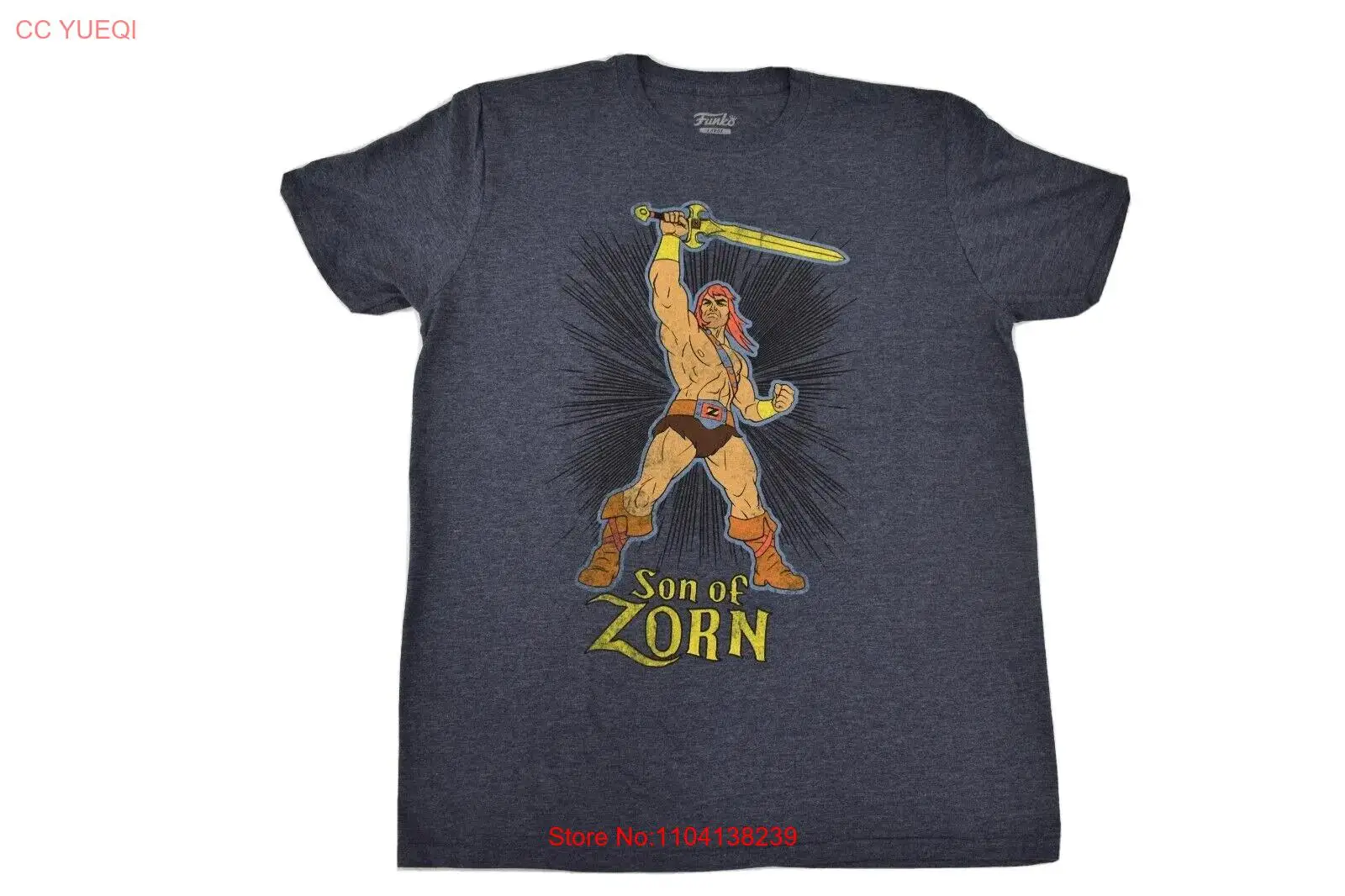 Funko Mens Son Of Zorn Heather Blue Zorn With Raised Sword Shirt New XS, S, L long sleeves