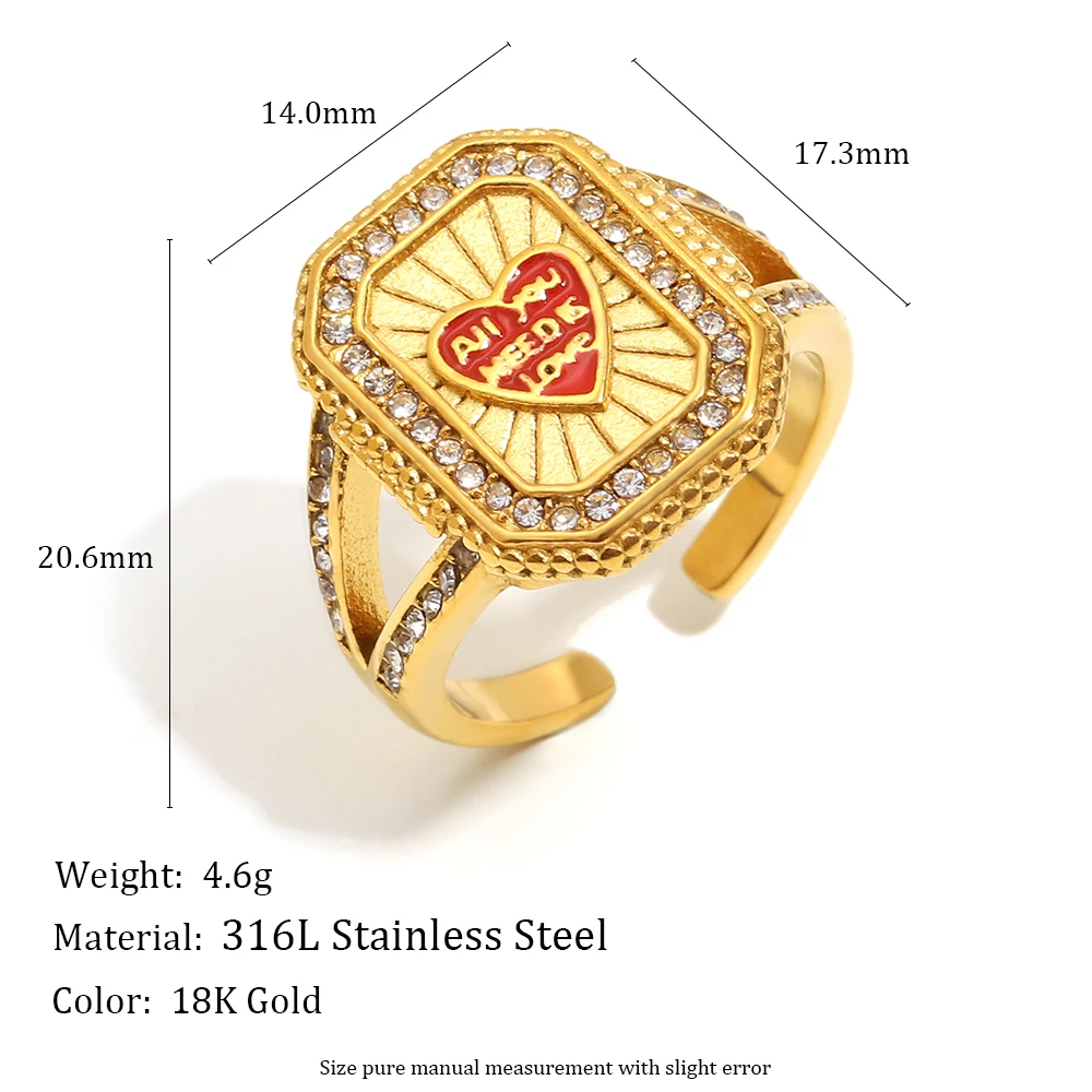 MamacitaSlay 316L roestvrij staal emaille zirkoon hart ster maan ring ketting partij waterdichte sieraden dames charme sieraden