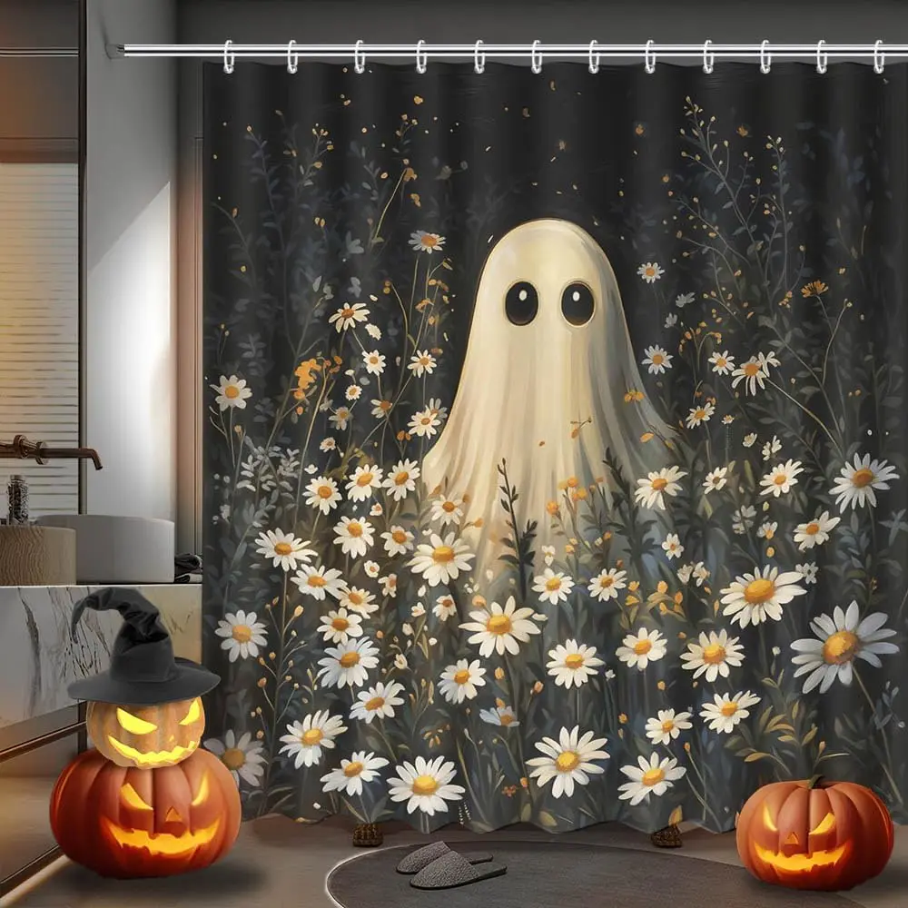 

MEHOFOND Хэллоуин призрак занавеска для душа милый призрак Дейзи занавеска для душа для ванной комнаты Хэллоуин забавный жуткий домашний декор для ванны F