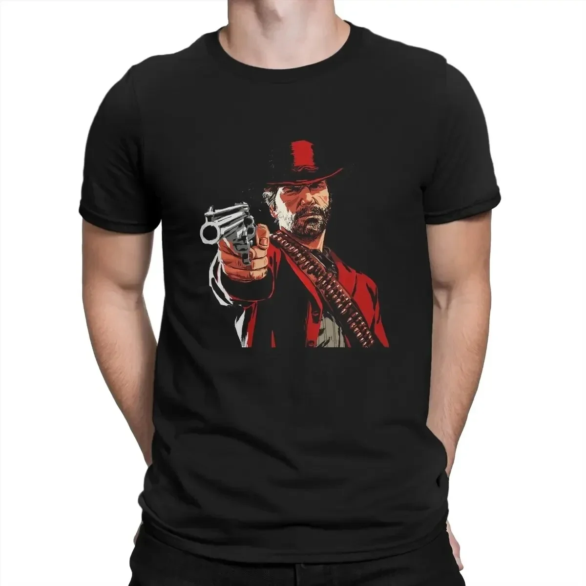 Red Dead Redemption 2 Game T Shirt Streetwear Crewneck Short Sleeve Shirt Men