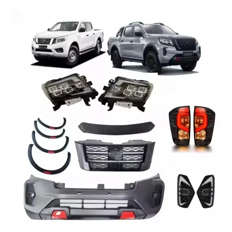 

HW 4x4 Offroad Car Bodykit Front Bumper Grille Facelift Light Body Kit for Navara Np300 2016+ Upgrade to Navara 2021