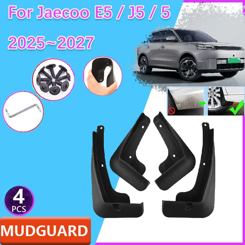 

For Jaecoo E5 J5 5 EV 2025 2026 2027 4PCS Car Mudguards Splash Wheels Protection Mud Guard Wheel MudFlaps Flaps Auto Accessories