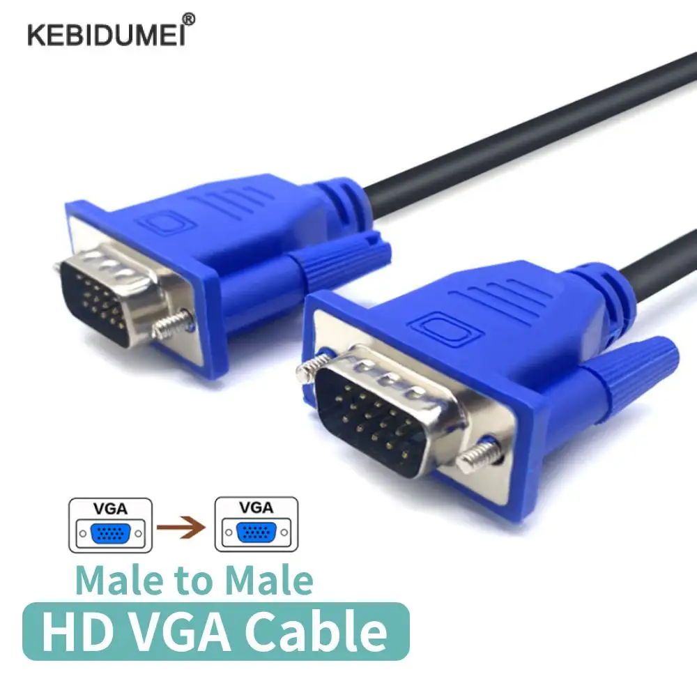 HD VGA to VGA Cable Adapter 1.5m Male to Male VGA Video Extension Cable For PC TV Box Monitor Projector Extend Signal VGA Cables