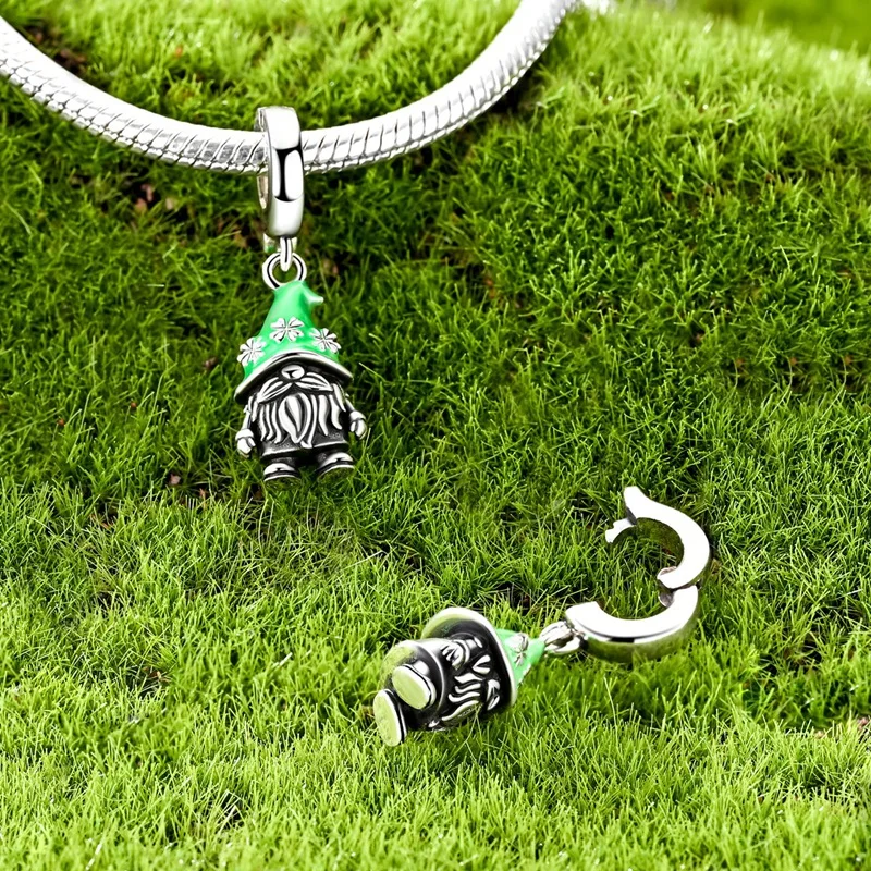 

925 Sterling Silver Clover Elf Grandfather Universal Buckle Charm Pendant Fit Original Bracelet DIY Women Party Jewelry Gifts
