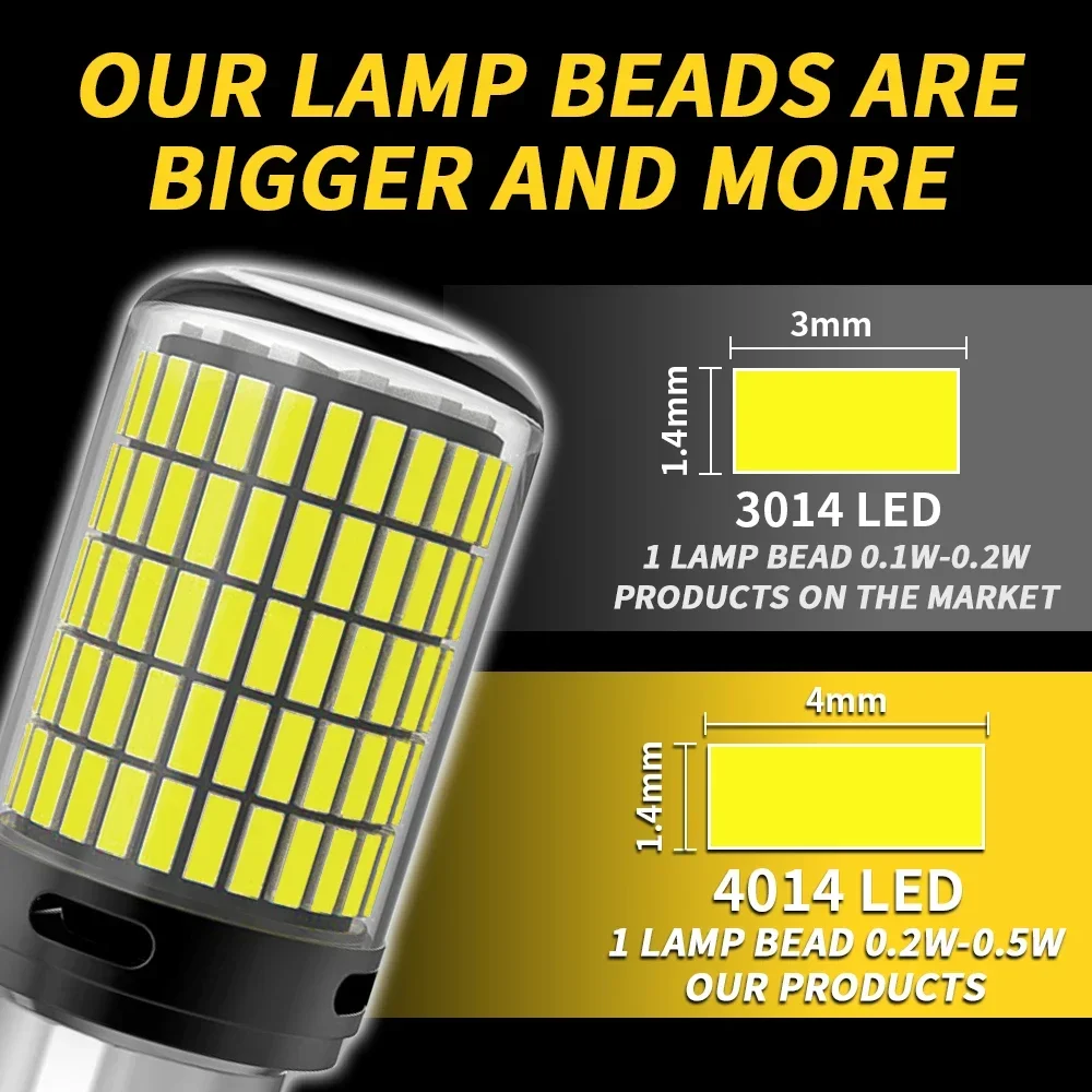 2pcs 4014 150SMD 1156 BA15S P21W BAU15S PY21W 1157 BAY15D P21/5W W21W 7440 7443 3157 Turn Signal Bulb Led Amber Yellow White Red image 3