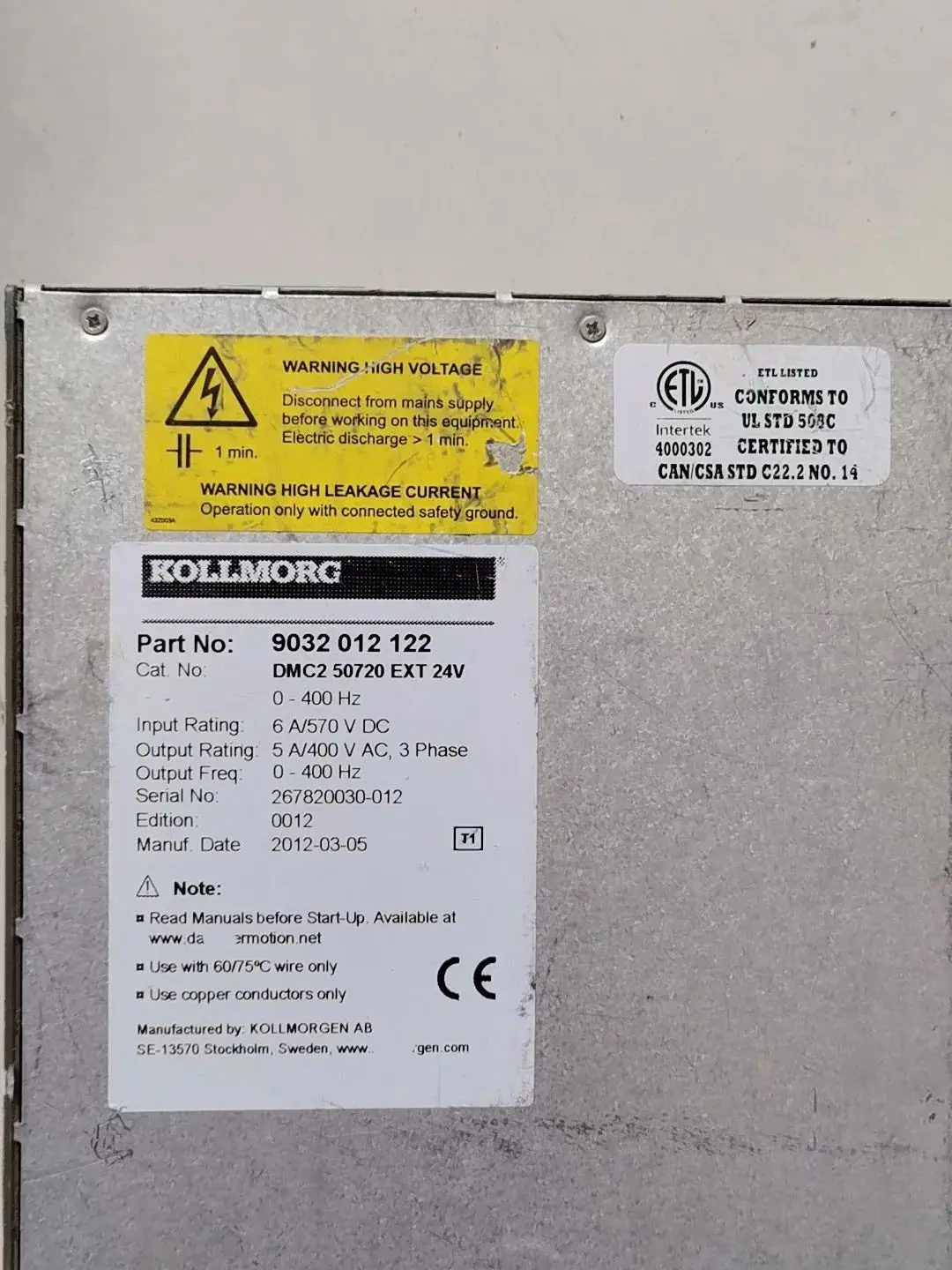 DMC2 50720 EXT 24V Servo Drive for Danaher  DMC2 50720