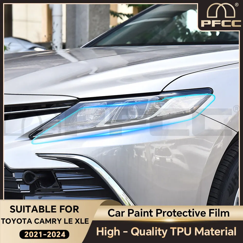 

PFCC Headlight Film for Toyota Camry LE XLE 2021-2024 Precut Paint Protection Film PPF Clear Bra TPU Transparent Accessories