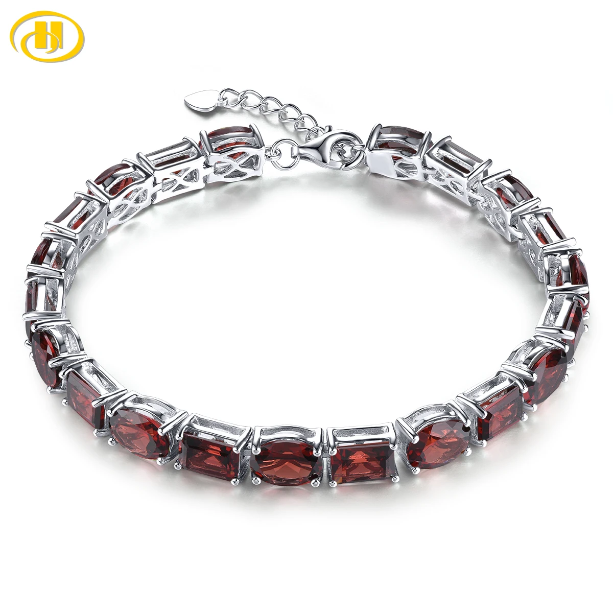 Natural Red Garnet Sterling Silver Bracelet 38.5 Carats Genuine Gemstone Luxury Gorgerous Fine Jewelrys S925 Anniversary Gifts