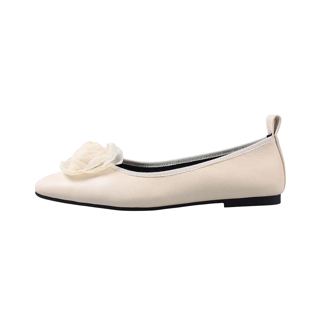 

Arden Furtado/2026, весенние маленькие кожаные туфли из овчины с мелким цветком, туфли на плоской подошве с круглым носком, пригородная обувь, одинарные туфли