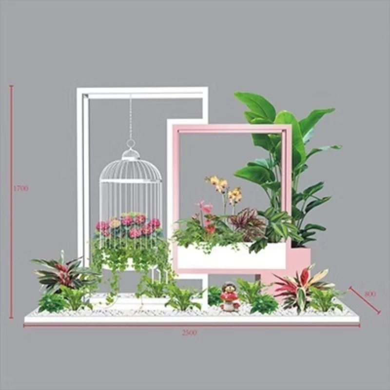 

Wrought iron flower stand, green plant rental plant rental