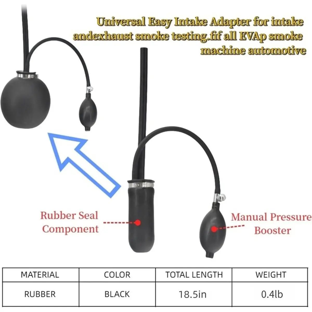 Bladder Adapter for 12V EVAP Smoke Machine, Smoke & Water Test the Inflatable Bladder is Silicone with A Spare