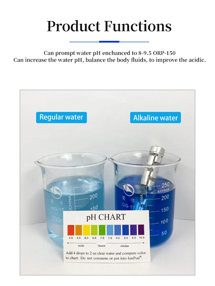 SOUDRON PH Alkalizer Ionizer Water Purifier Portable Mineral Infuser Negative Alkaline Hydrogen Water Stick Balance PH Levels