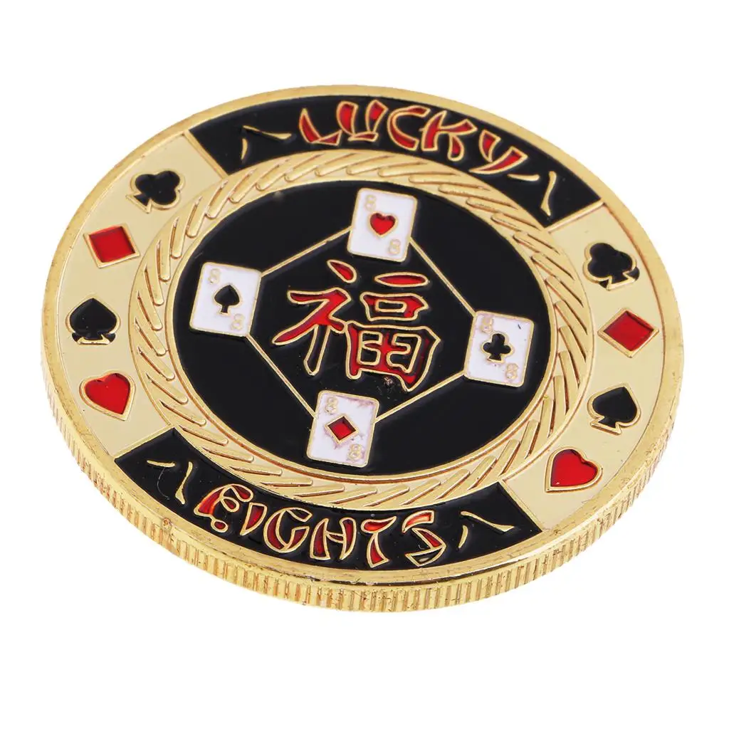Multi-Color Lucky Poker Chip w/Box Protector Commemorative Coin Toy -50 x8mm