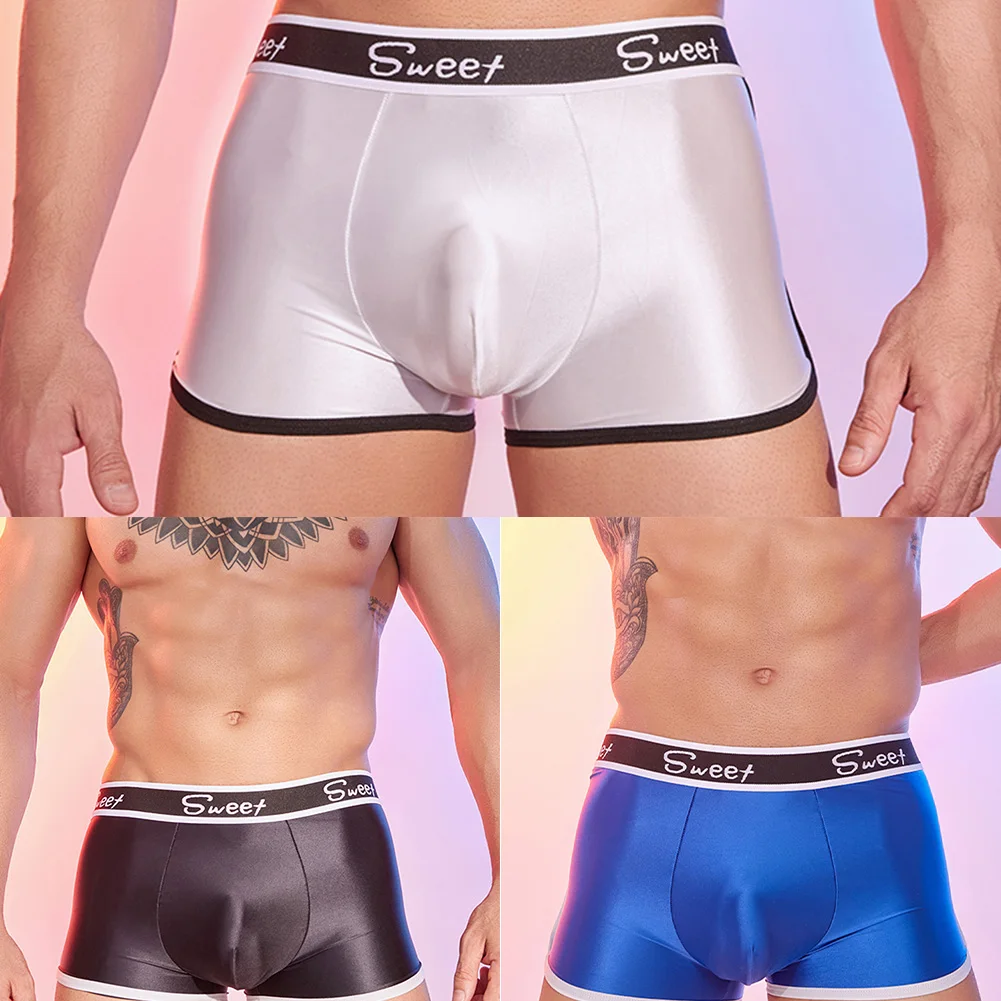 Elastic Male Underwear Men Sexy Leggings 95 Polyamide All Seasons Average Size Brand New Shiny Stretchy Boxer Underwear