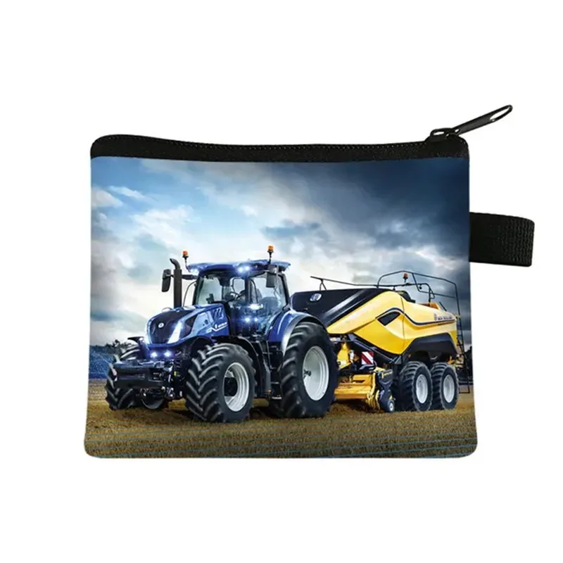 Tractor Print Coin Purse Boy Girl Storage Bags Woman Coin Bag Wallet ID Credit Card Bag Gift Kids Wallet Purse