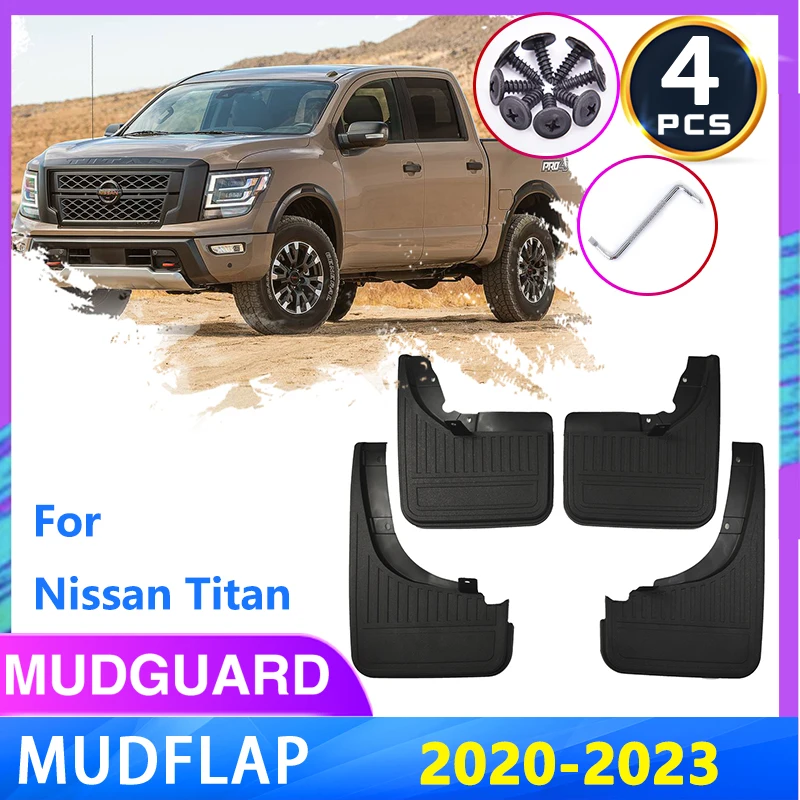 4x Front Rear Mudguards For Nissan Titan 2020 2021 2022 2023 Mudflap Fender Protector Wheel Splash Guards Car Replacement Parts