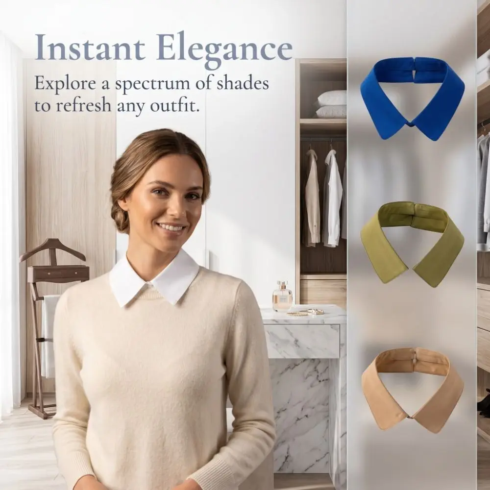 Lapel Design Detachable Fake Collar Solid Color Korean Style Necktie Collar Elegant Removable Shirt Faux Collar
