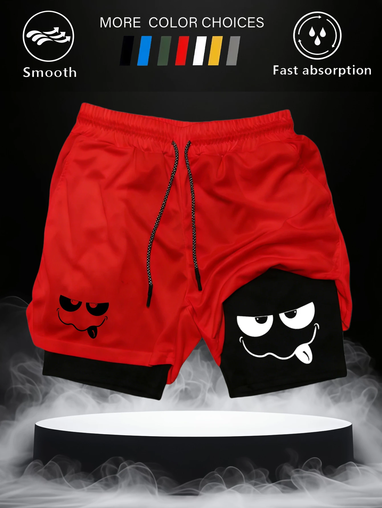 Men's Fitness Faith Quick Drying Shorts | Double Layer Skin Friendly Fabric, Trendy Pattern Men's Double Layer Workout Shorts