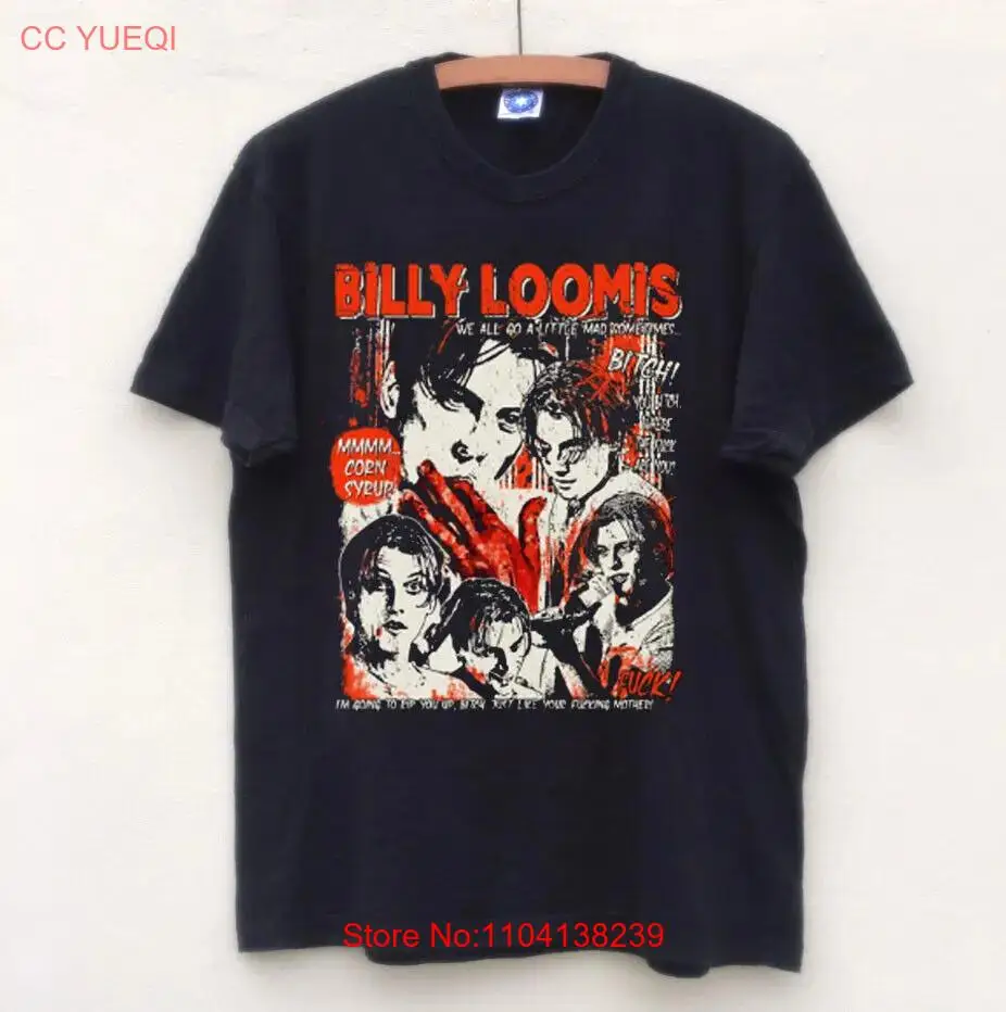 Billy Loomis Shirt, Horror Movie Black Short Sleeve Cotton T-shirt Unisex VN0274