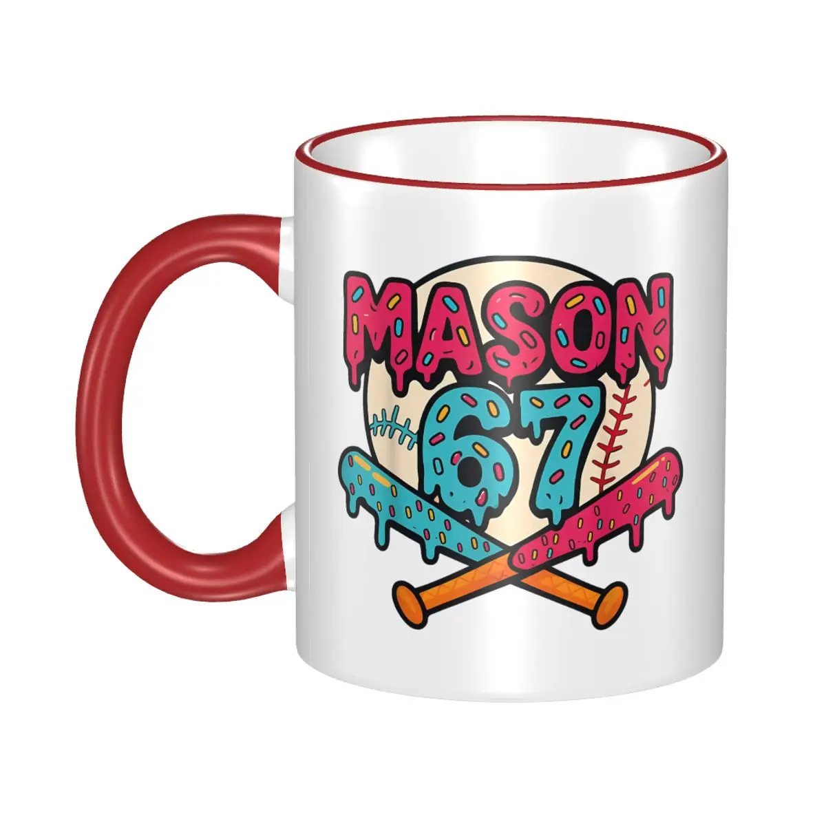 

Mason 67 Funny Ice Cream Drip Baseball Meme Mugs Funny Coffee Cup Christmas Gifts For Women Men