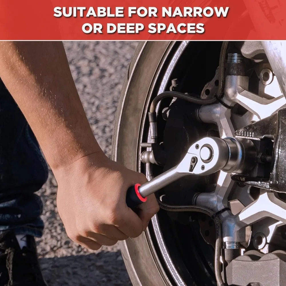 كارتمان 53 قطع 1/4 بوصة محرك المقبس اسئلة أداة مفتاح الربط مجموعة مع بت مجموعة مقابس متري وشريط تمديد لإصلاح السيارات #6