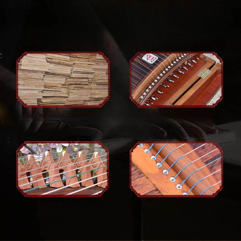 90cm Mini Guzheng 21 String Portable Professional Guzheng Guqin Chinese Instrument Solid Wood Zither Beginner Playing Gifts