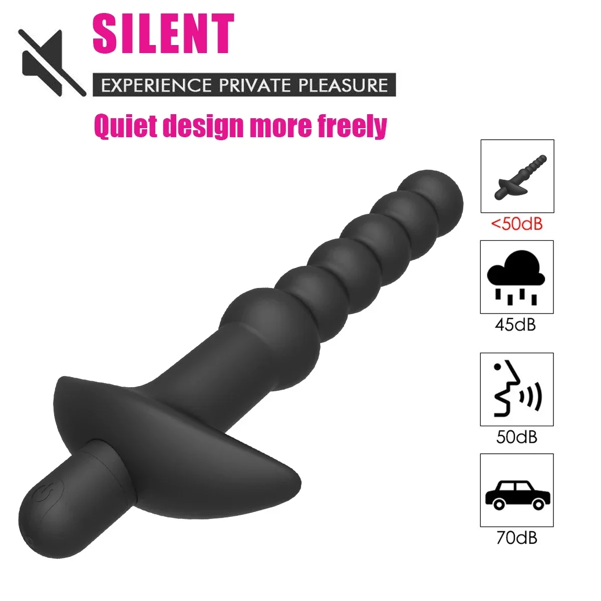 Silicone 10 Speeds Anal Plug Prostate Massager Vibrator Butt Plugs 6 Beads Sex Toys for Woman Couple Men Adult Product Sex Shop - Image 4