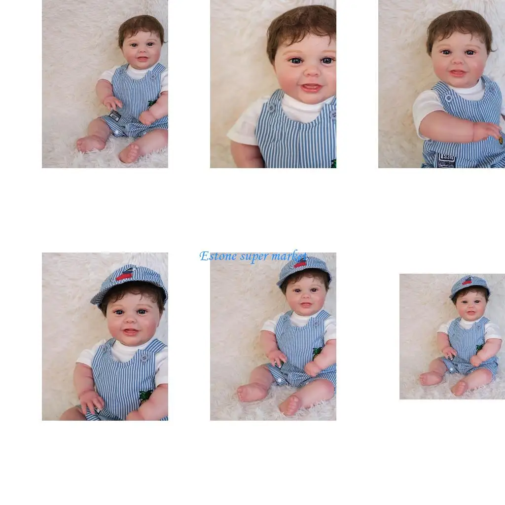 

090B 50CM Full Body Silicone Baby Boy for Doll Toddler Hand Painted Dolls for Newborn Kids Children Xmas Gift