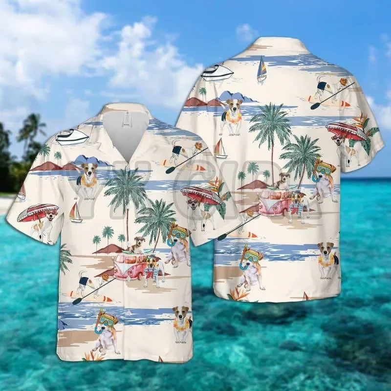 SAMOYED SUMMER BEACH HAWAIIAN SHIR 3D All Over Printed Hawaiian Shirt Men's For Women's Harajuku Casual Shirt Unisex