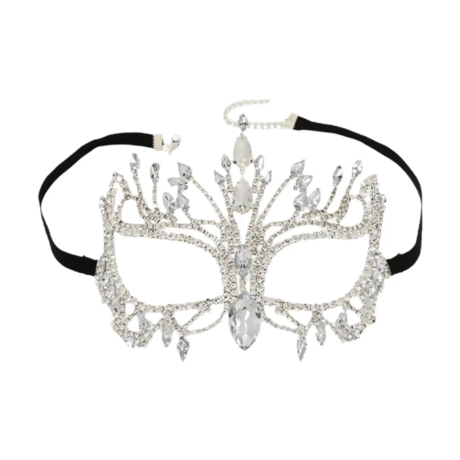 

Сверкающая маска с геометрическими стразами для сценического шоу, театральный подарок на день рождения