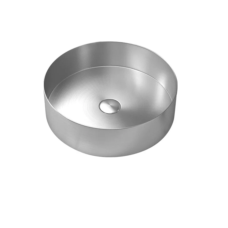 

Golden round stainless steel table basin thin edge wash basin household