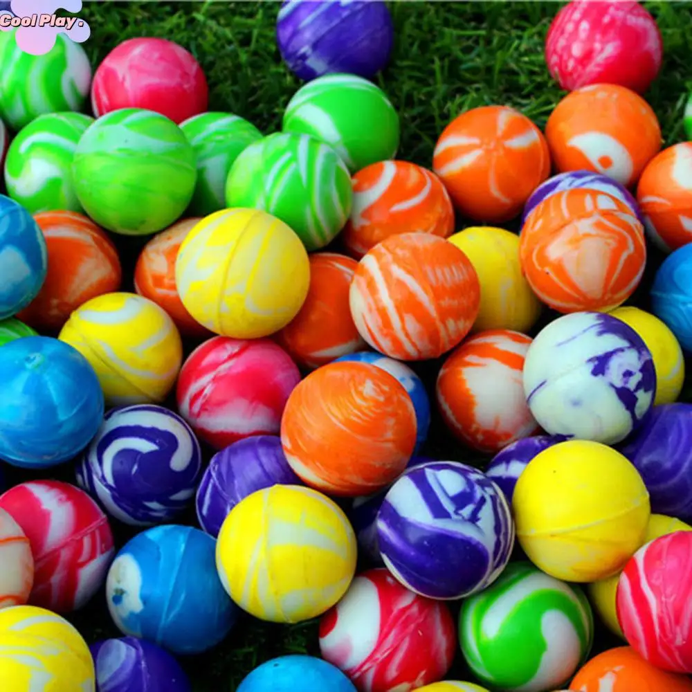 Sports Games Bouncy Toy 20mm Elastic Colorful for Child Bouncing Balls Jumping Balls Rubber Ball Swirl Bouncing Balls