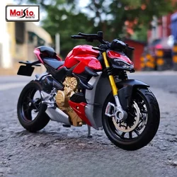 Maisto 1:18 Ducati Super Naked V4 S-Red Motorcycle Toy Model Alloy Ornament Collection Birthday Gift Office Home Decoration