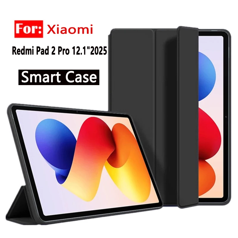 For Xiaomi Redmi Pad 2 Pro 12.1 inch 2025 Case Magnetic Folding Stand PU Soft TPU Back Cover Redmi Pad 2 Pro 12.1