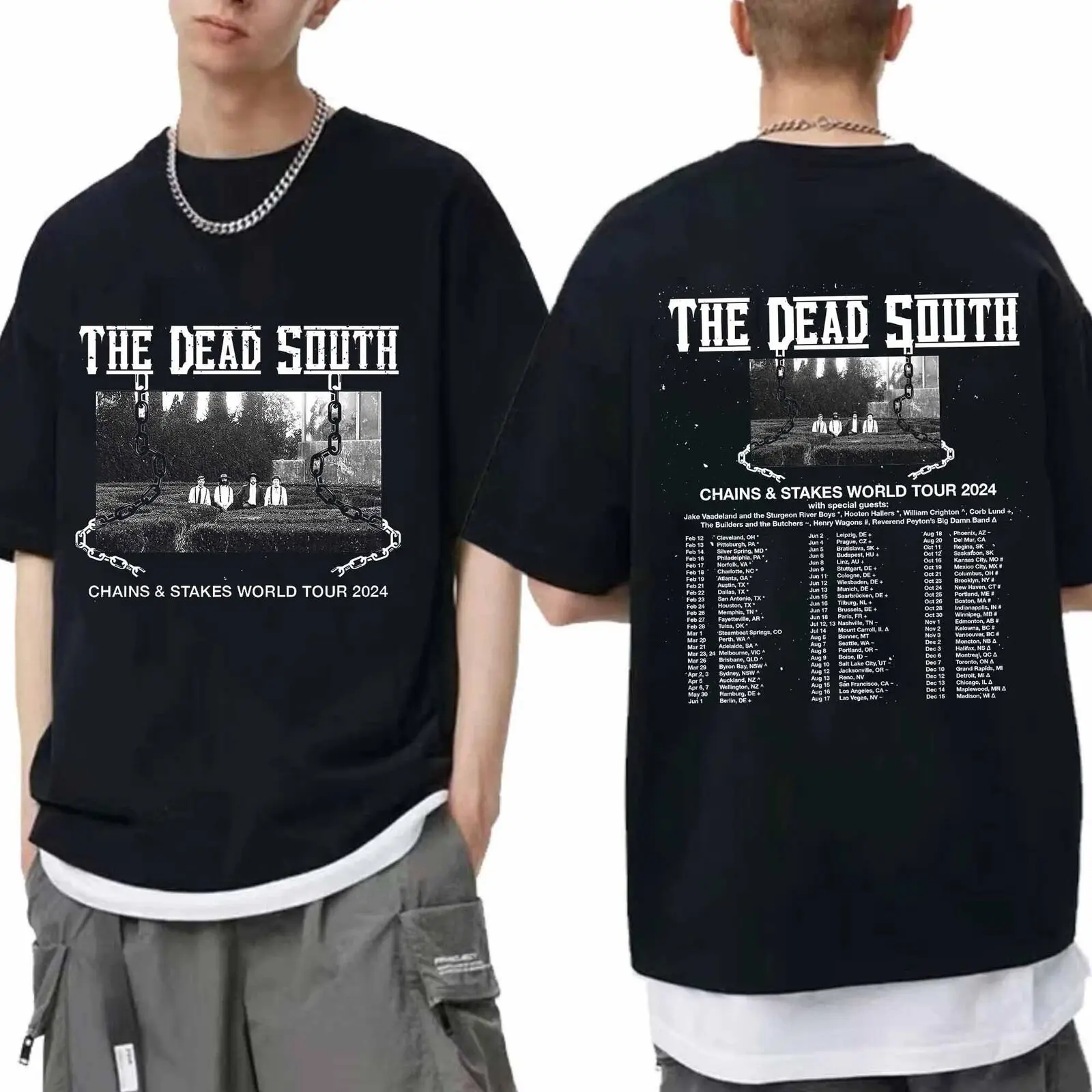 The Dead South - Chains   Stakes World Tour 2024 Shirt  The Dead South Band Fan