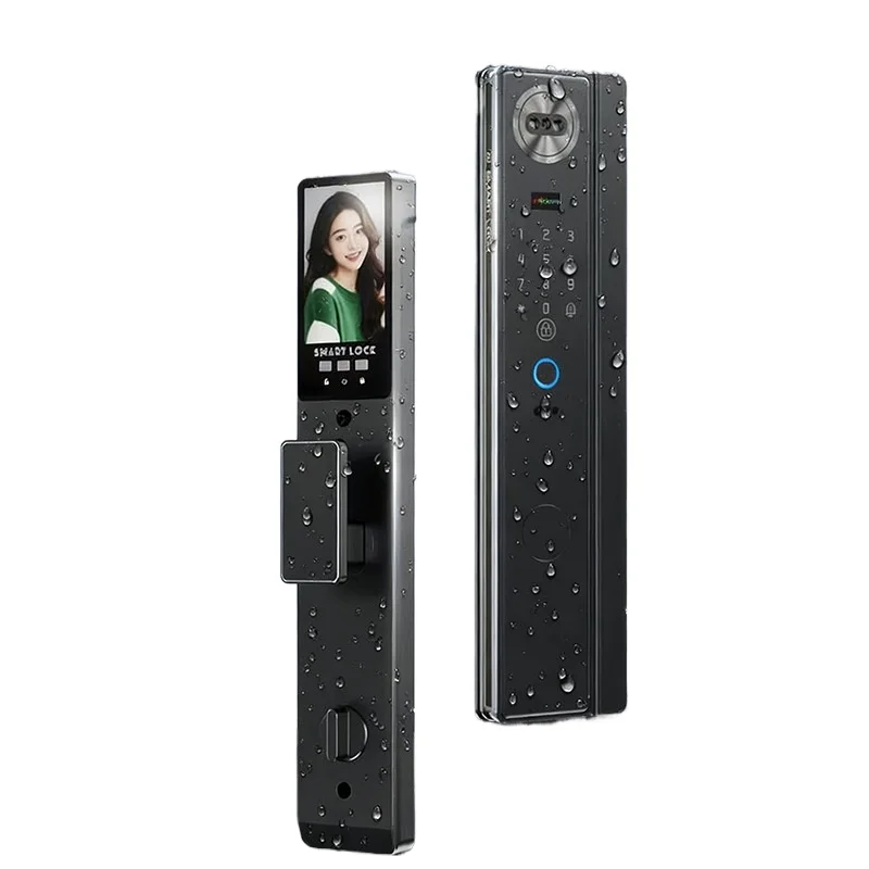 

Outdoor Waterproof Smart Door Lock for Villa Courtyard Gate with Face Recognition Fingerprint Password Dual Side Lock