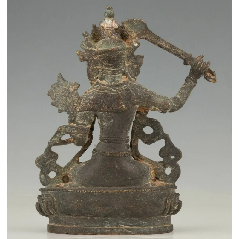 Antique Old earth Copper Bronze Manjushri Buddha boddhisattva statues
