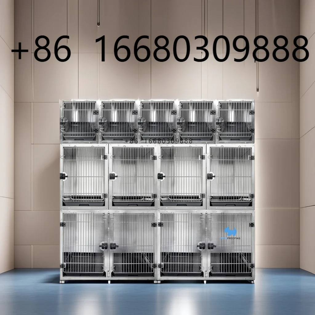 

Veterinary Heavy Duty multifunction Hospital indoor Stainless Steel Dog Cage Animal Dog Cat Cage Bank And Crate For Medium