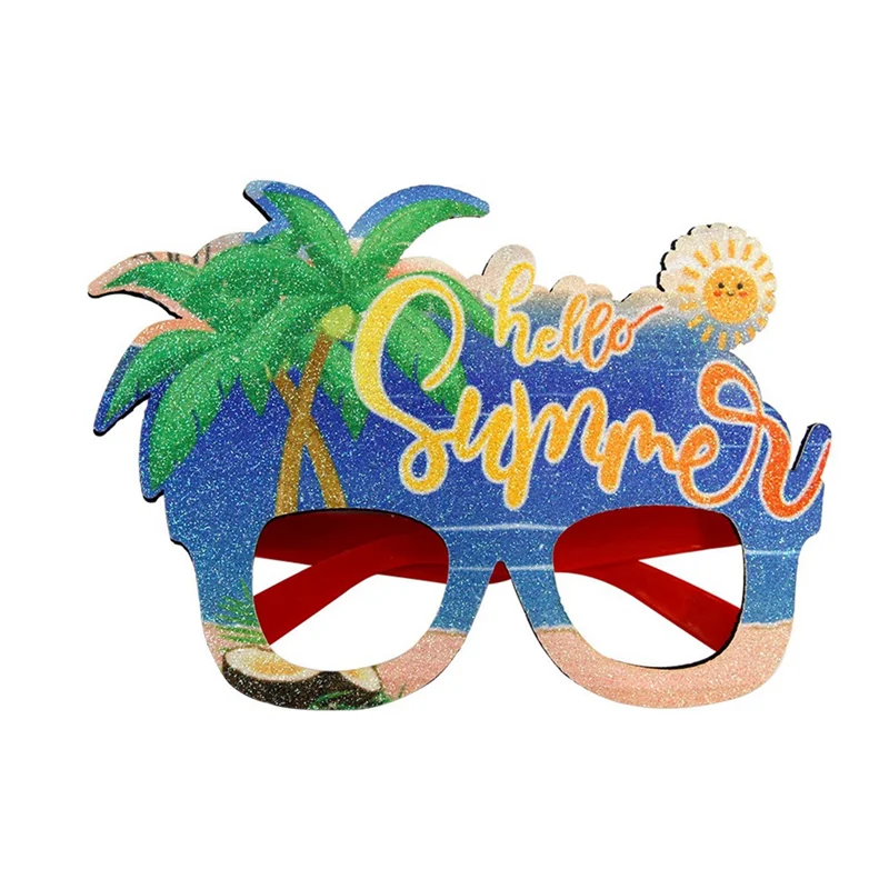 1 шт. летние гавайские очки, украшения для вечеринок на тропической тематике, как показано на рисунке, фетр + пластиковая оправа для фотоочков с кокосовой пальмой, G