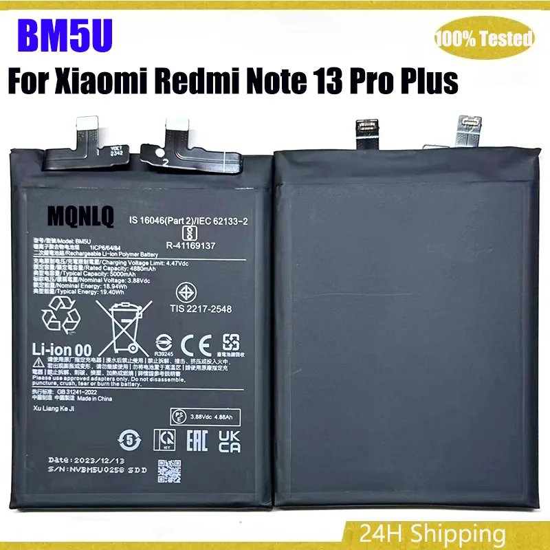 

Оригинальный аккумулятор BM5U, 5000 мАч, Mi Redmi Note 13 Pro Plus Note 13 Pro +, аккумулятор для мобильного телефона