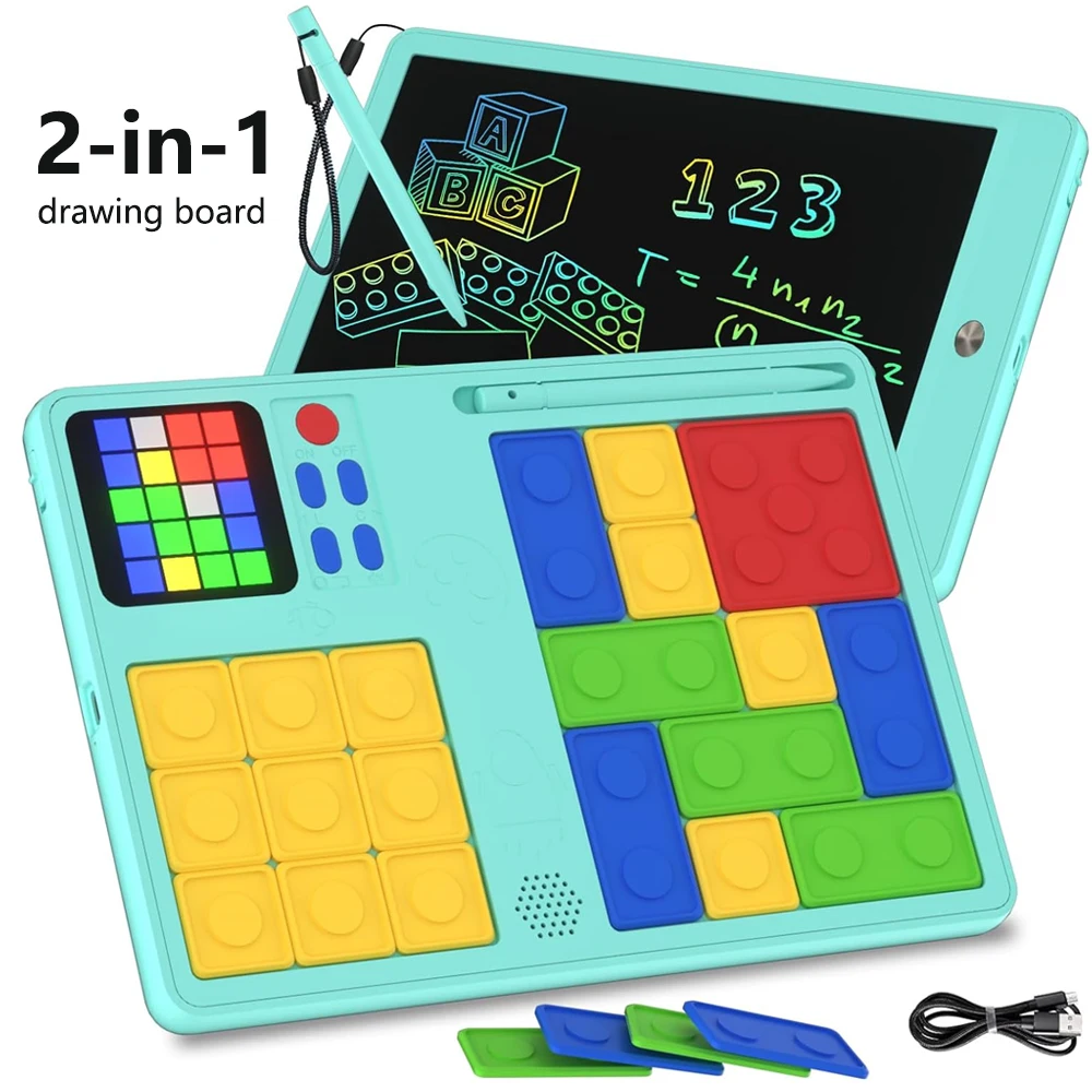 Tablet de escrita de tela LCD para crianças, brinquedos educativos para meninos, quebra-cabeça portátil de slides, almofadas de escrita de jogos