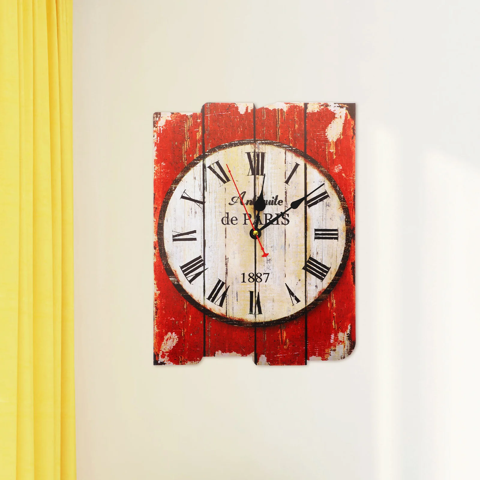 

Rustic Wooden Clock Retro Wall Hanging Mute Household Decorative Wall Art Clock for Home Cafe Bar Hotel Home Accessories