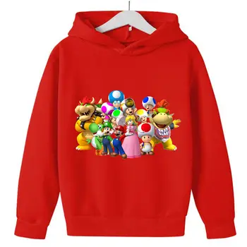 超級瑪利歐兄弟兒童連帽衫,桃花公主路易吉抓絨遊戲角色連帽衫,印花長袖,嬰兒禮物 6 最佳銷售 桃子超級瑪利歐 - №3