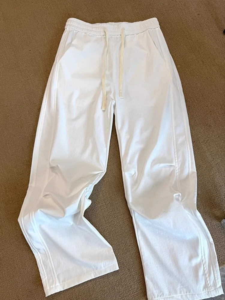 

White Pleated Paratrooper Pants Men's Summer Thin American Sports Qui Dry Pants Cleanfit Drapey Blade Pants Casual Straight...