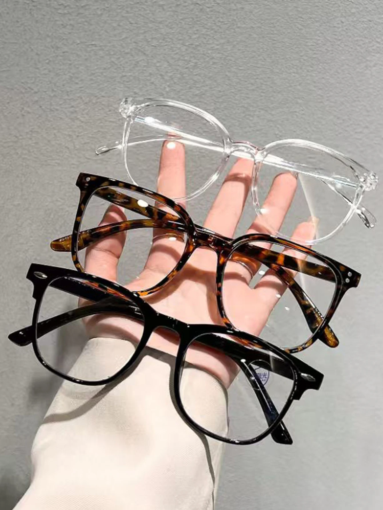 3 قطعة مجموعة نظارات إطار عصرية عصرية مختلطة الشكل كاجوال موضة أساسية نظارات مزخرفة ملابس يومية للقيادة والسفر