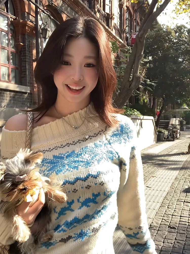 

Женский вязаный свитер Cisas Aosphere на одно плечо, утепленный, осенне-зимний, новый, мягкий, уютный, в стиле Cisas