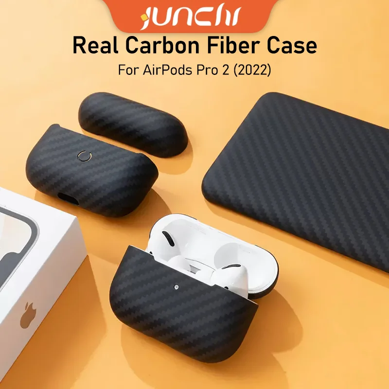 Real Carbon Fiber Earphone Case For Apple AirPods Pro 2 (2022) Carbon Fiber Earphone Wireless Bluetooth For AirPods Pro 2 Case