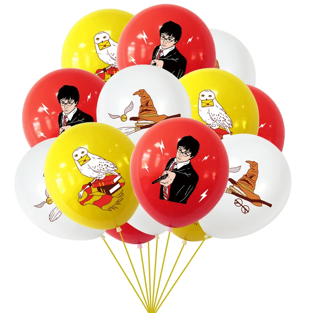 12pcs/set Harryy Potter Hedwig Flag Magic Hat Quidditch Balloon Set Magic Academy Birthday Party Decoration Balloons Figure Toys