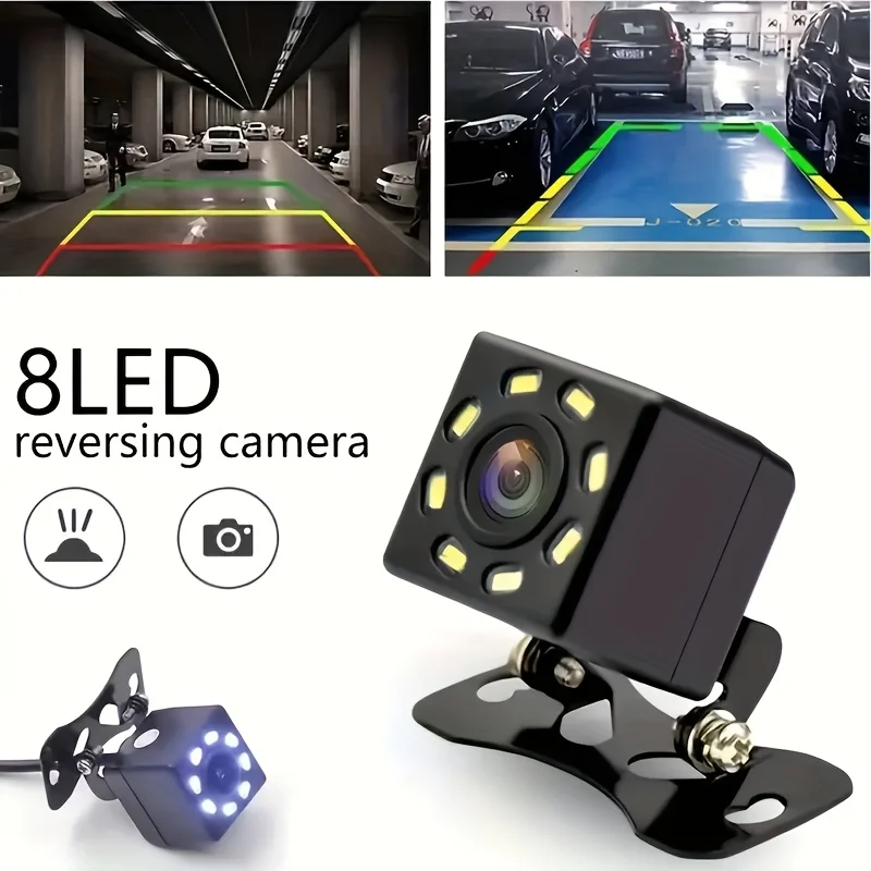كاميرا احتياطية للرؤية الخلفية مقاس 10.92 سم من QueenDer مع 8 نظام سهل التركيب لمساعدة ركن السيارة، رؤية ليلية عالية الدقة 480 بكسل