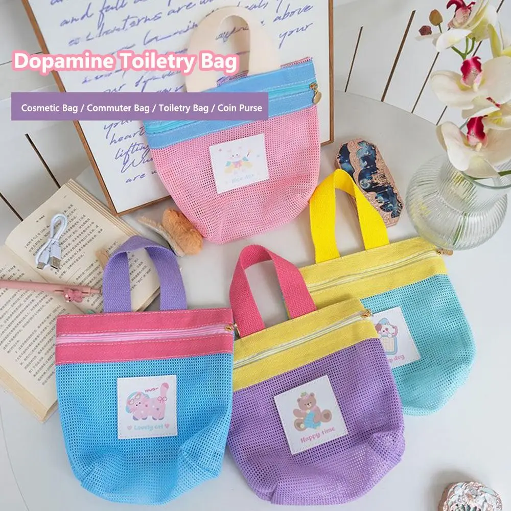 

Multi-Functional Travel Tote Bag Animal Pattern Clamshell Opening Mesh Storage Bag Portable Foldable Toiletry Organizer